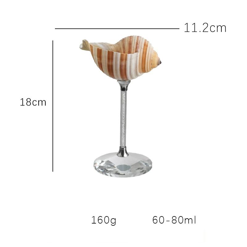 Natural Conch Shell High Footed Cup Ornaments Handmade Creative Champagne Red Wine Glass Storage Tray Decoration Birthday Gifts