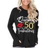 This Queen 50 Makes Look Feabulous Print T Shirt Women Funny Graphic Tees Mom 50th Birthday Gift Tops Fashion Sexy Lips Tshirt