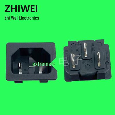 C14 Flush-Mount Snap-In 3-Pin Power Socket, 10A, 250V IEC Chassis