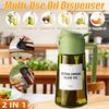 16oz 2-in-1 Glass Oil Dispenser and Spray Bottle Leakproof Olive Oil Sprayer Suitable for Cooking Baking Barbecue Fryer Kitchen
