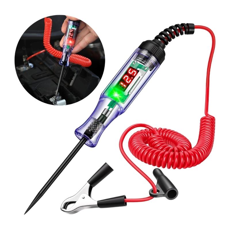 Digital LED Voltage Tester with 3V to 120V Ranges & Safety Plastic Designs Auto Circuit Test Pen for Car & Motorcycle