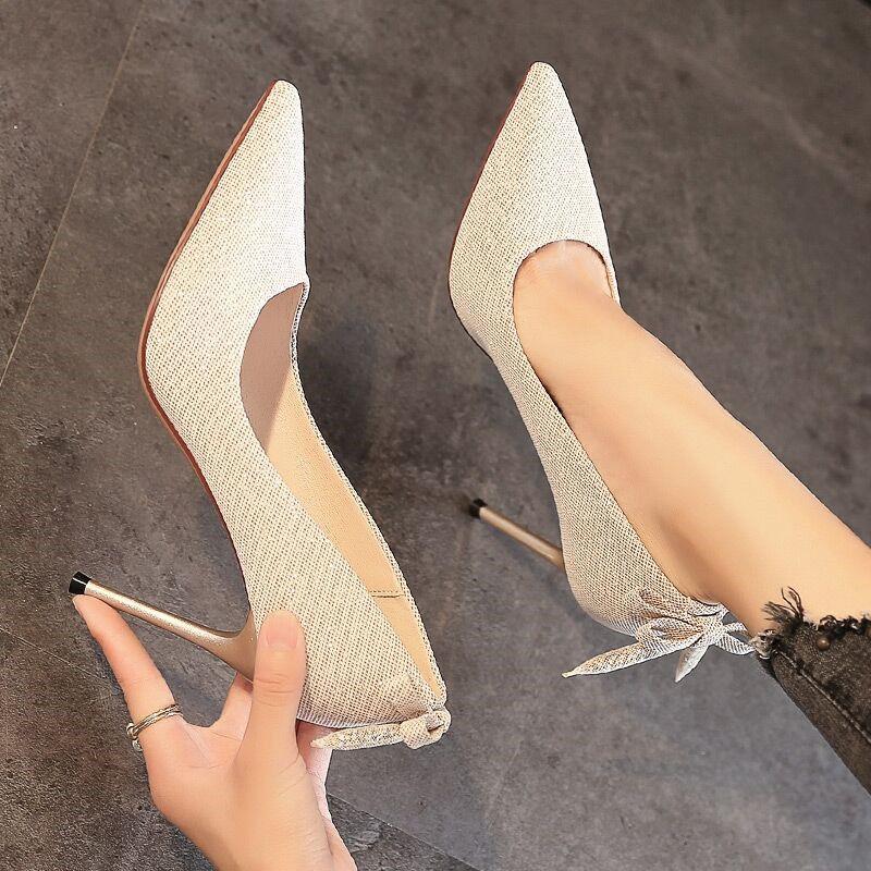 Fashion Ladies Pumps Black Pointed Toe Sexy Super High Heel Evening Women's Shoes Quality On Promotion Elegant Dress Chic Fashion Sale