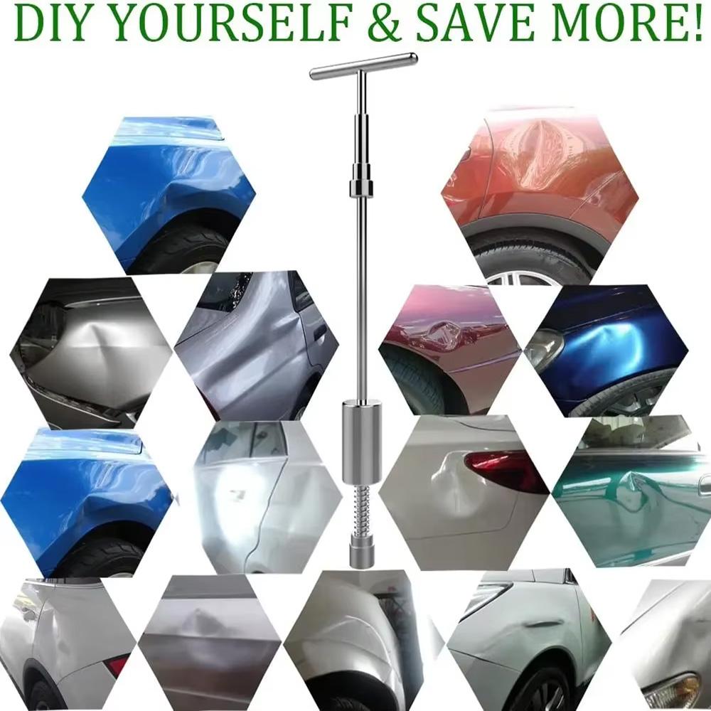 Car Dent Puller T Dent Repair Tool Auto Body Suction Cup Tool Slide Hammer Reverse Hammer Puller Tabs for Car Dent Ding Remover