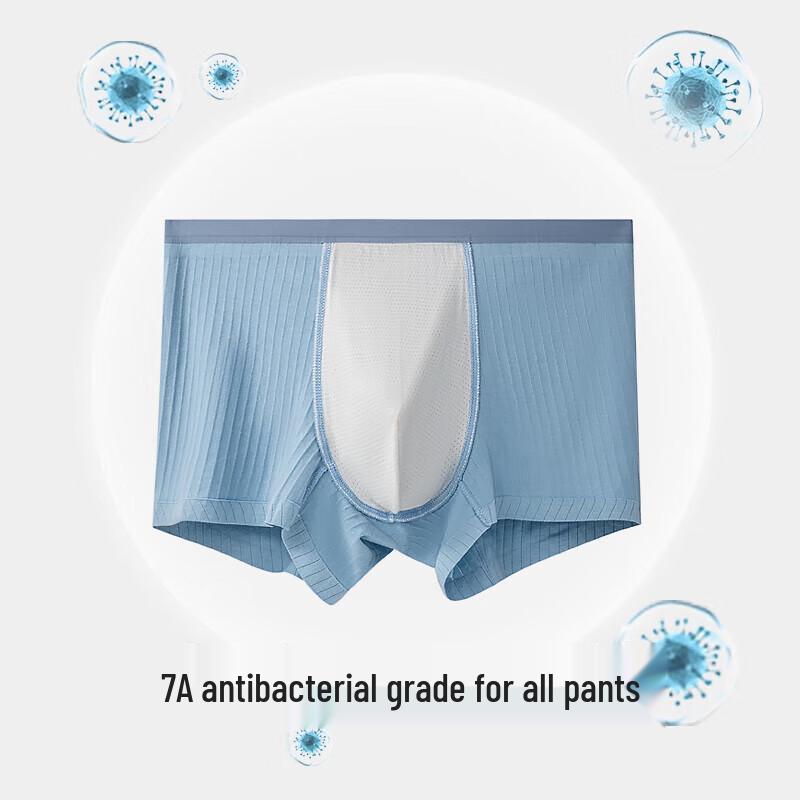 Jianjiang Men's 50S Needle-Spun Cotton Boxer Briefs with Silk Crotch 3-Pack