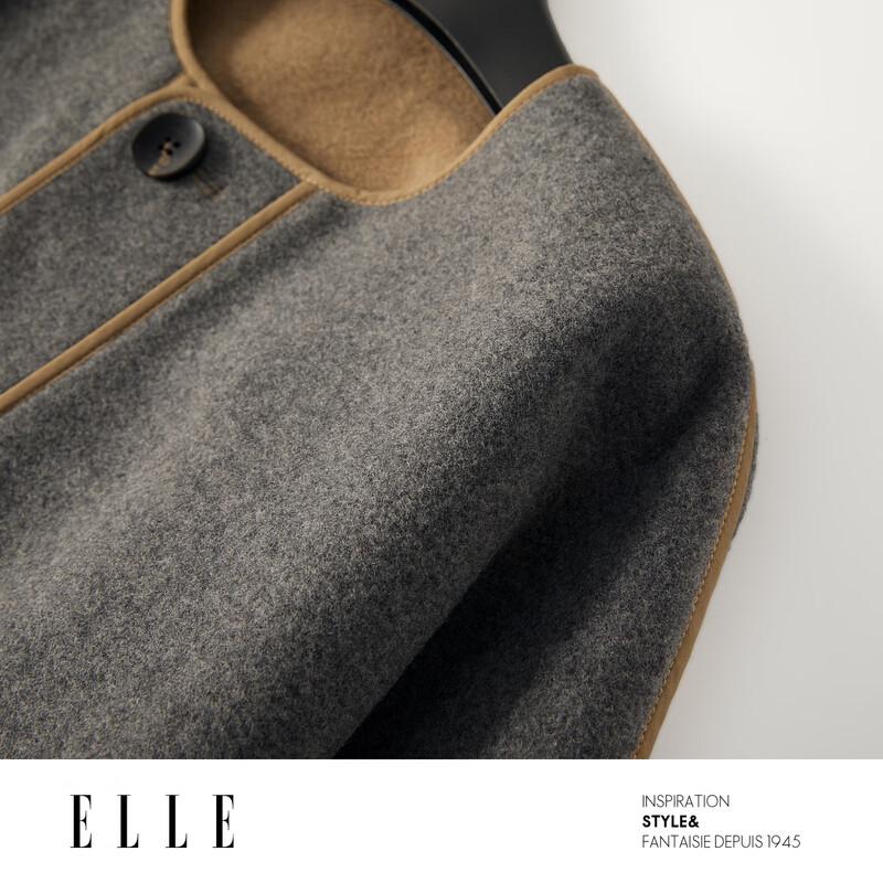 ELLE Women's Cashmere Blend Double-Sided Short Coat