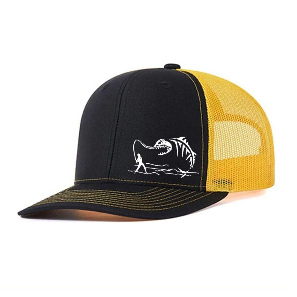 

Fashion Fisherman Print Men s Baseball Cap Hip Hop Grid Trucker Hat Lightweight Breathable Duck Tongue Hat Spring Summer Outdoor жёлтый