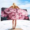 Microfiber Pink Flowers Beach Towel Blanket,Sandproof Quick-dry Swimming Floral Flowers Bath Pool Towel for Travel Camping Yoga