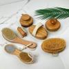 Boar Bristle Wooden Bath Brush: Long Handle Exfoliating Body and Back Scrubber.