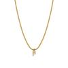 Rhinestone Inlaid French Court Style Snake Bone Collared Pendant with 26 European American Letters