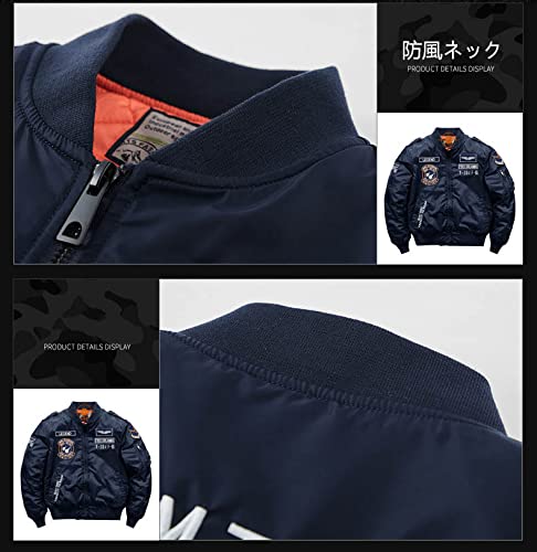 Jacket Reversible Jumper Filling Jacket Blouson Flight Jacket Military Jacket Spring Autumn Winter Casual Windproof Cold Protection Coat Embroidery