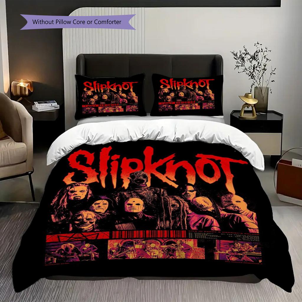 Slipknot Band Art Set Threepiece Set 1 Duvet Cover 2 Pillowcase Without Core Bedding Set Christmas Birthday Gift Soft And Comfortable