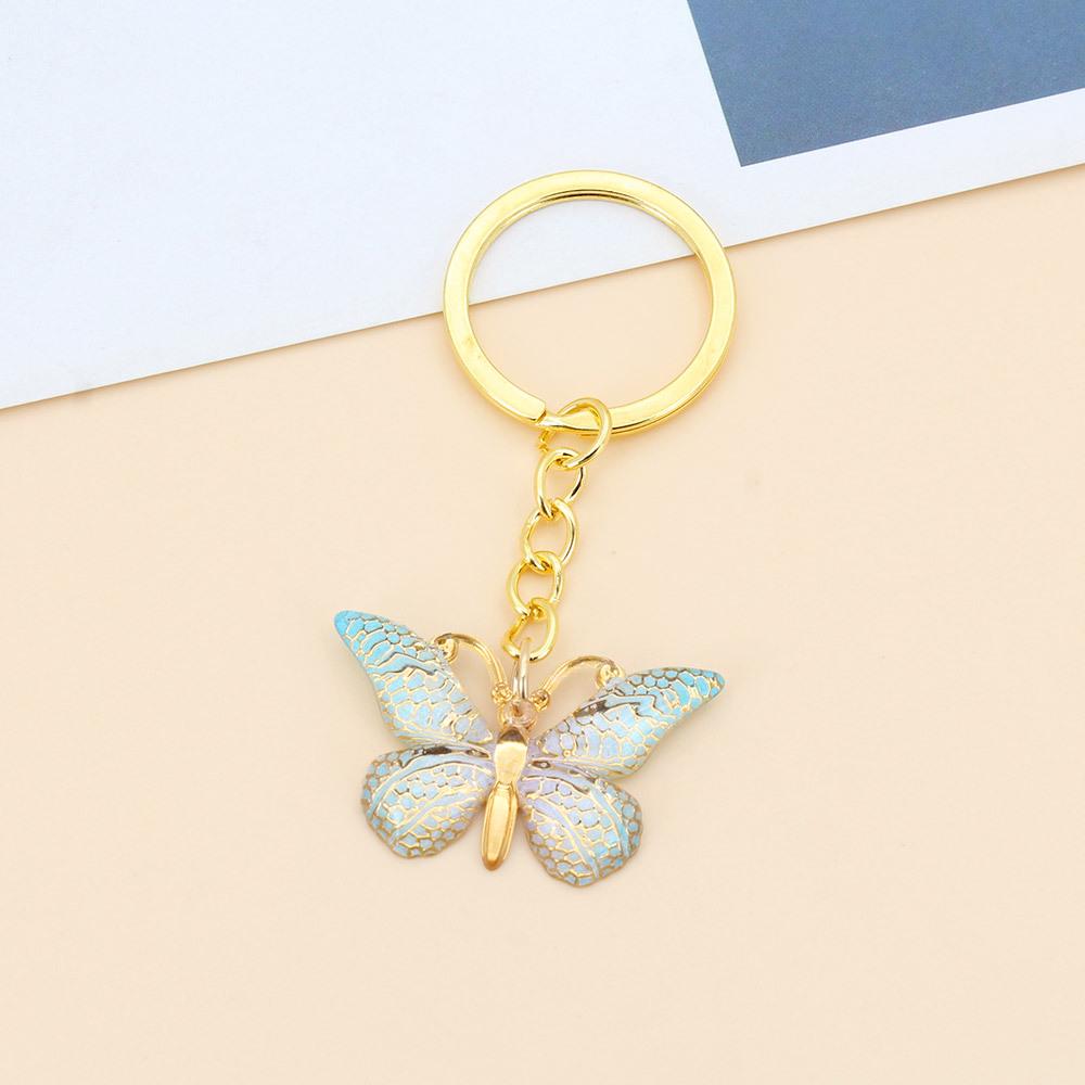 Colorful Butterfly Pendant Keychain and Earphone Bag Ornament for Girls
