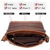 Real Cowhide Crazy Horse Leather Men's Bag Casual Crossbody Retro Fashion Top Layer Shoulder