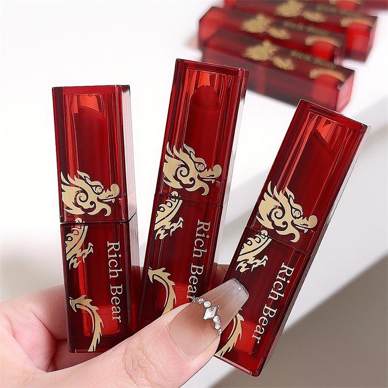 RICH BERA Year of the Dragon Velvet Lipstick: Non-Fading, Non-Stick Lip Gloss for Beauty and Personal Care.