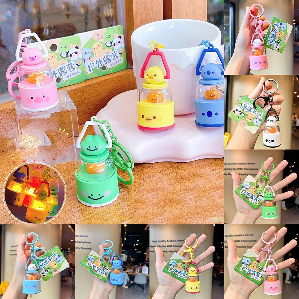 

Pig Camping Lights Key Chain Rabbit Cute Bag Charm Cute Cartoon Animal Keychian Girls