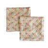 Set of 2 Brocade Coasters [Shippo Beige] Coasters, Brocade, Nishijin-ori, Japanese Pattern, Kyoto, Gold Orchid, Beige