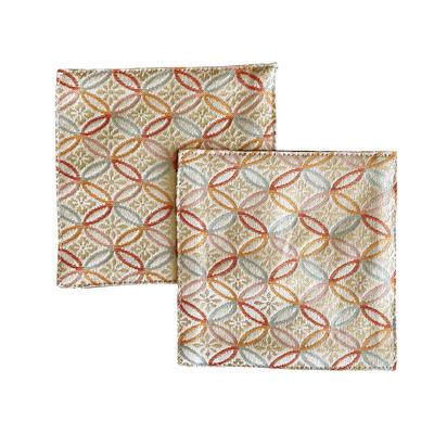 Set mit 2 Brokat-Untersetzern [Shippo Beige] Untersetzer, Brokat, Nishijin-ori, Japanisches Muster, Kyoto, Goldene Orchidee, Beige