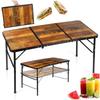 Tourist Table Folding Extendable Camping Garden Table 3in1 120x60