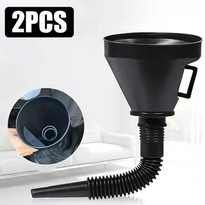 1/2PCS Engine Refueling Funnel with Filter for Car Motorcycle Truck Oil Gasoline Filling Strainer Extension Pipe Hose Funnels