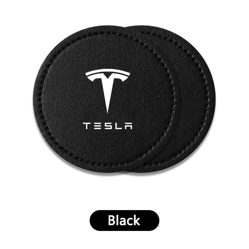 Car Anti-Slip Water Cup Pad Cup Slot Coasters Anti-skid Mat Auto Accessories For Tesla Model 3 Model S X Model Y Roadster SpaceX