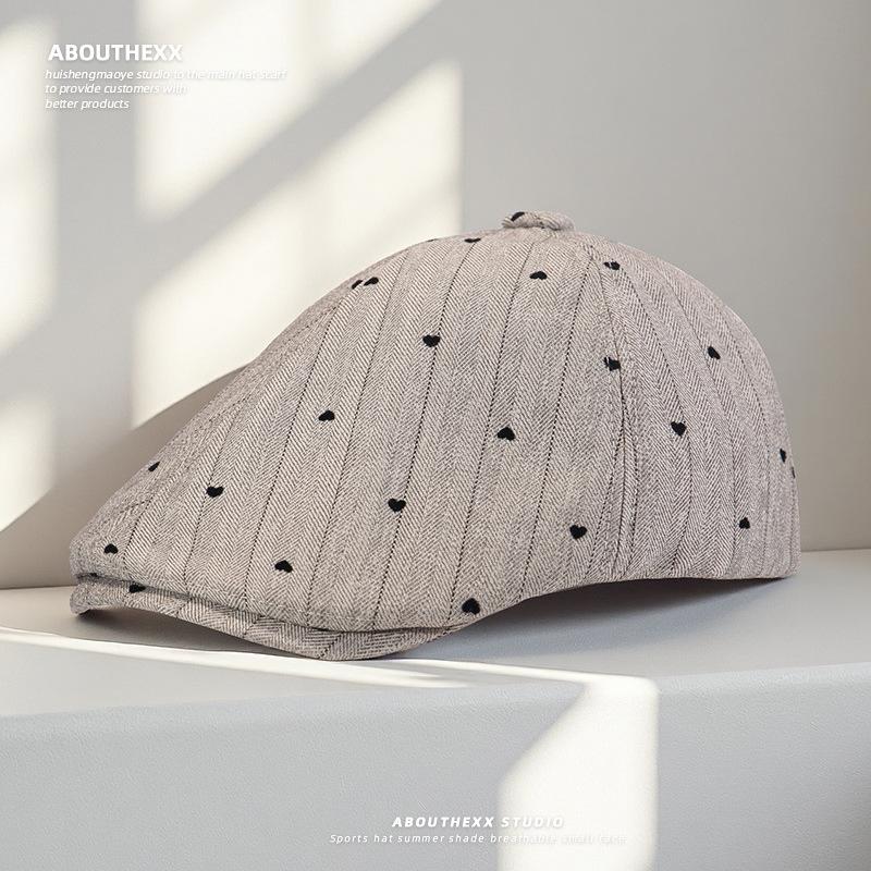 

Шляпа Женская Новая Прогрессивная Шляпа Инс Корейская Любовь Шляпа Художника Нишевая Литературная Ношение Наоборот Кепка Мужской Тренд M（56-58cm）