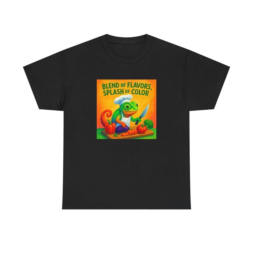 Unisex Adult T Shirt Chef Chameleon Culinary Colors 3XL