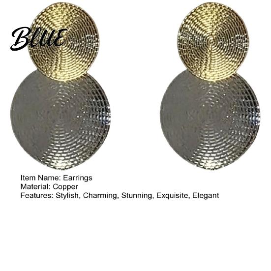 Versatile Earrings 1 Pair Large Double Round Disc Dangle Drop