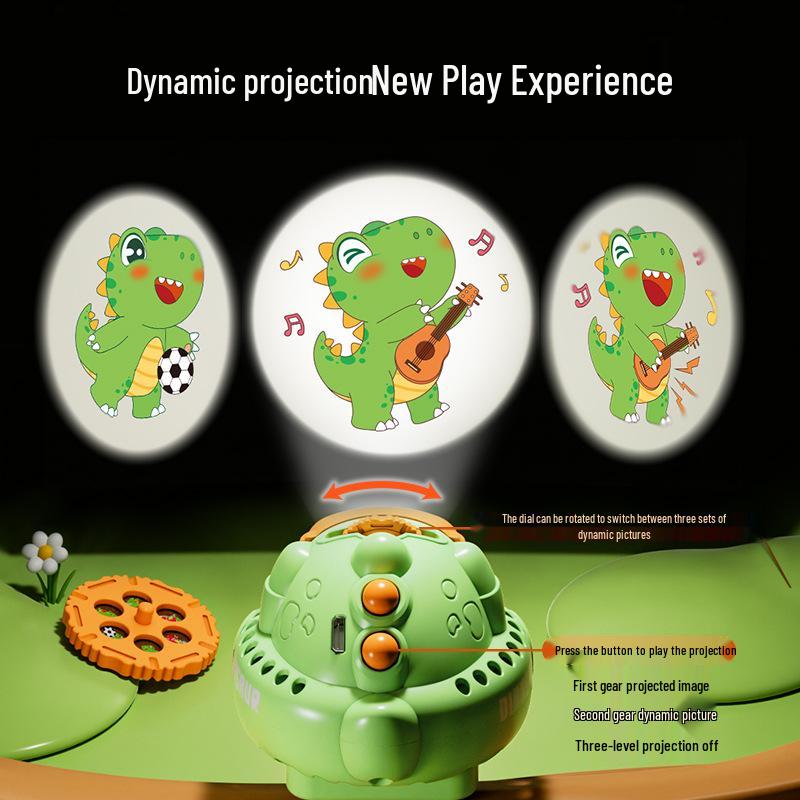 Children's Cartoon Dinosaur Projection Watch Fan
