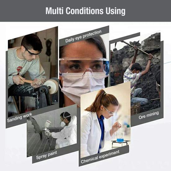 Staubdichte Tropfenabweisende Transparente Schutzbrille Goggles Schutzkleidung für die Augen