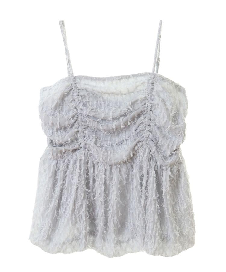 

Music Sweater Front Gathered Fringe Cami Gray [Earth & Ecology] Vest, Top, Women s, серый