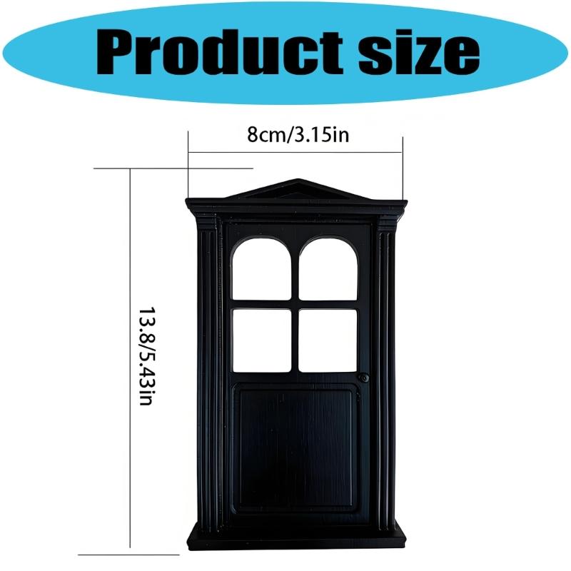 Retro Style 1/12 Scale Dollhouses Bathroom Classical Door Bathroom For DIY Room Decorations