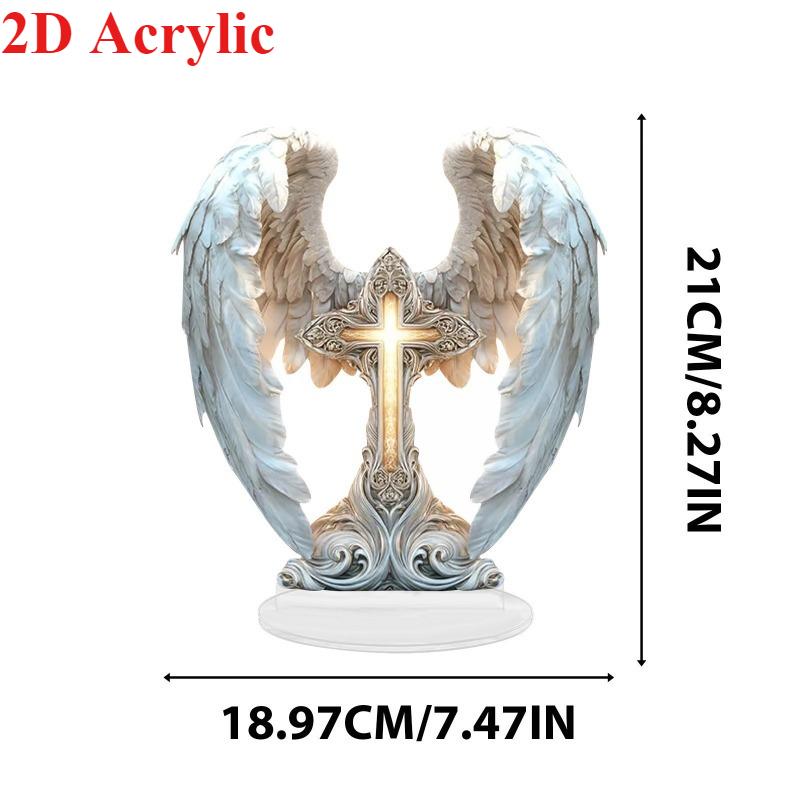 Exquisite Acrylic 2D Angel Home Ornament Office Desktop Living Room Decors Perfect Christmas New Year Gift for Friends