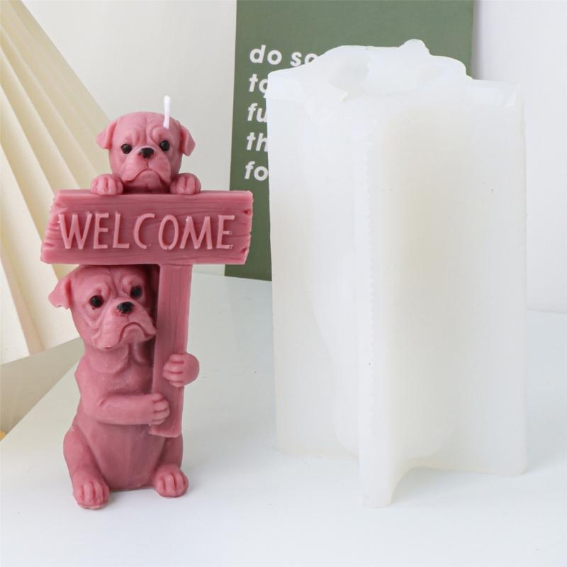 Animal Cats Dog Shaped Silicone Candle Molds, Epoxy Resin Silicone Molds for Making Candle Soap Plaster Decorations