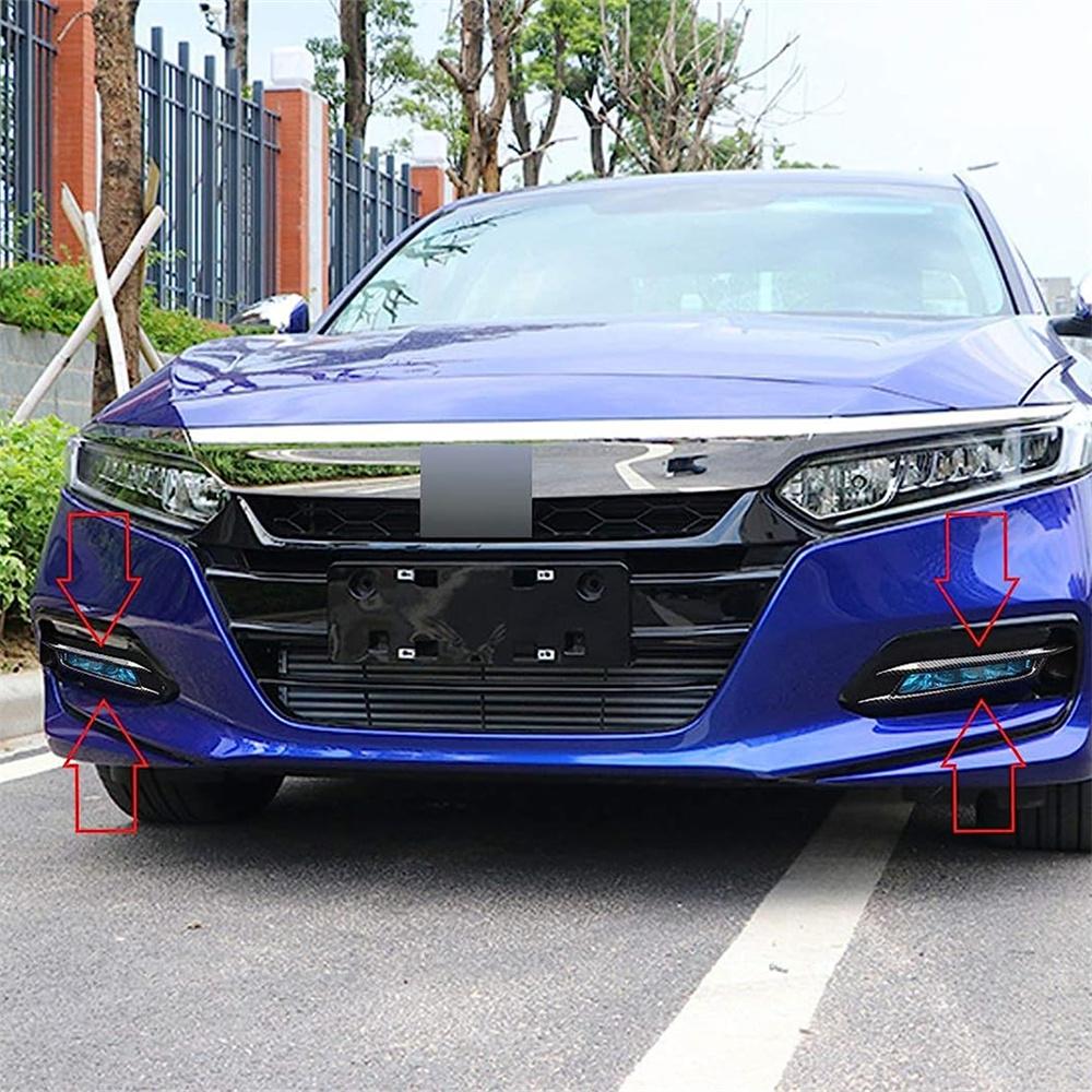 2x Car Front Fog Lamp Light Cover Trim Carbon Fiber Style For 18-20 Honda Accord