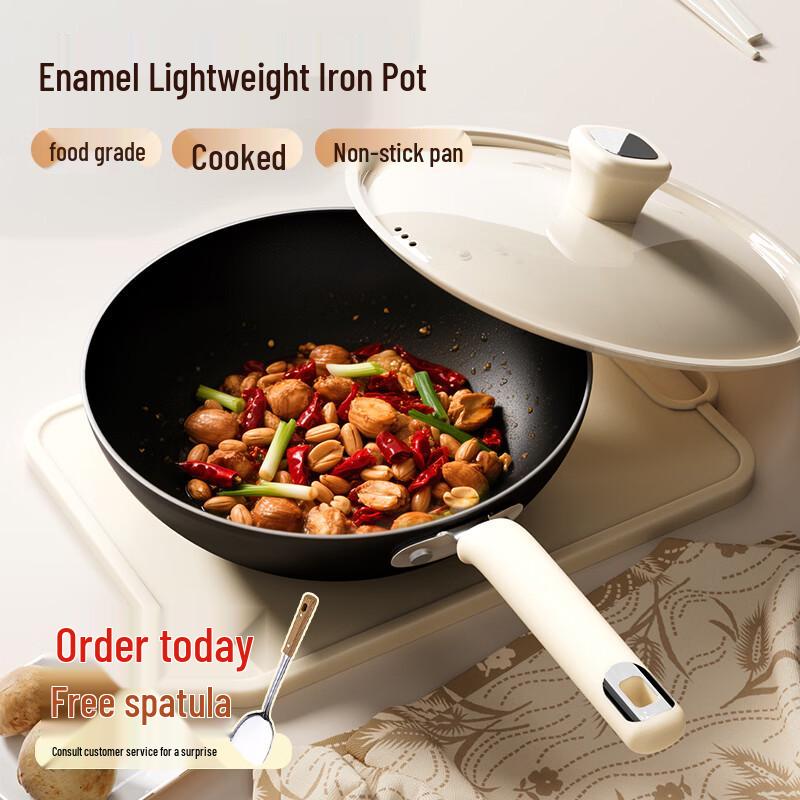 

AOTEYOU 30cm Lightweight Pre-Seasoned Non-Stick Iron Wok 30cm