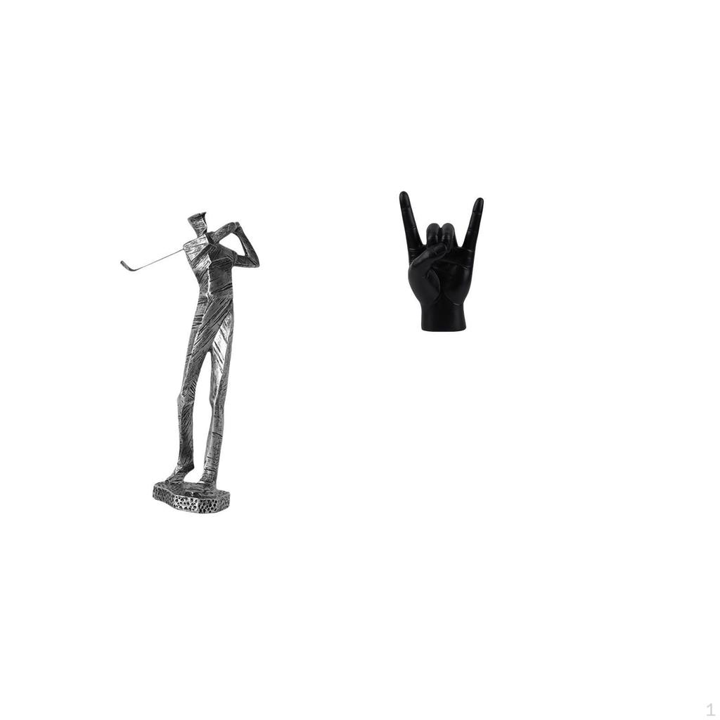 Golfing Hand Gesture Resin Figurine Modern Golfer Sculpture Creative Finger Statue for Golf Lover