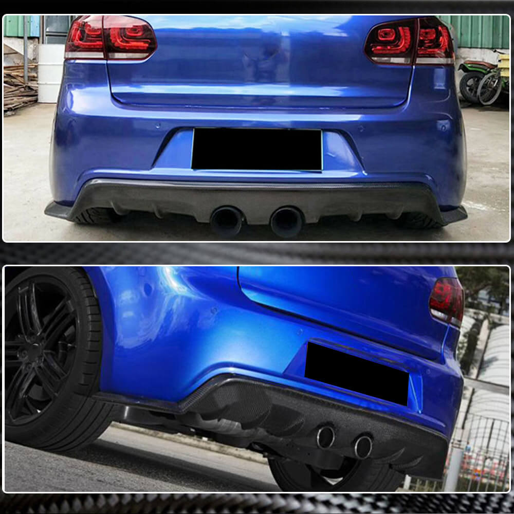 Rear Bumper Diffuser V1 (for R/R20 HB 2010-2013, Carbon) for Volkswagen Golf 6
