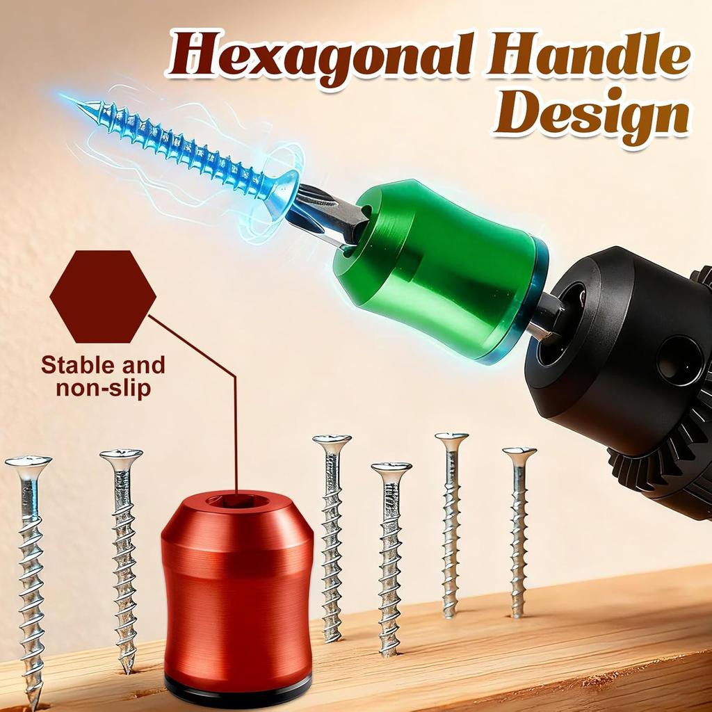 3Pcs Strong Screwdriver Head Magnetic Screw Ring Removable Magne-tic Screwdriver Drill Bit Holder for Hex Screwdrivers and Power Bits