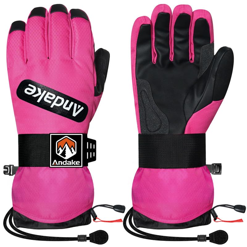 

Andake Ski Gloves, Waterproof, Windproof, and Cold-Proof, Smartphone Compatible, for Women, Men, and Juniors, Snowboarding, Outdoor Activities, Warm,