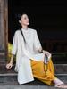26 Chinese National Style Women's Linen Zen Meditation Outfit