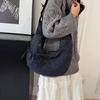 Bolsa de Tecido Plissado Coreana Estilo Bolinho Outono 2026 - Versátil Grande Capacidade Ombro e Transversal