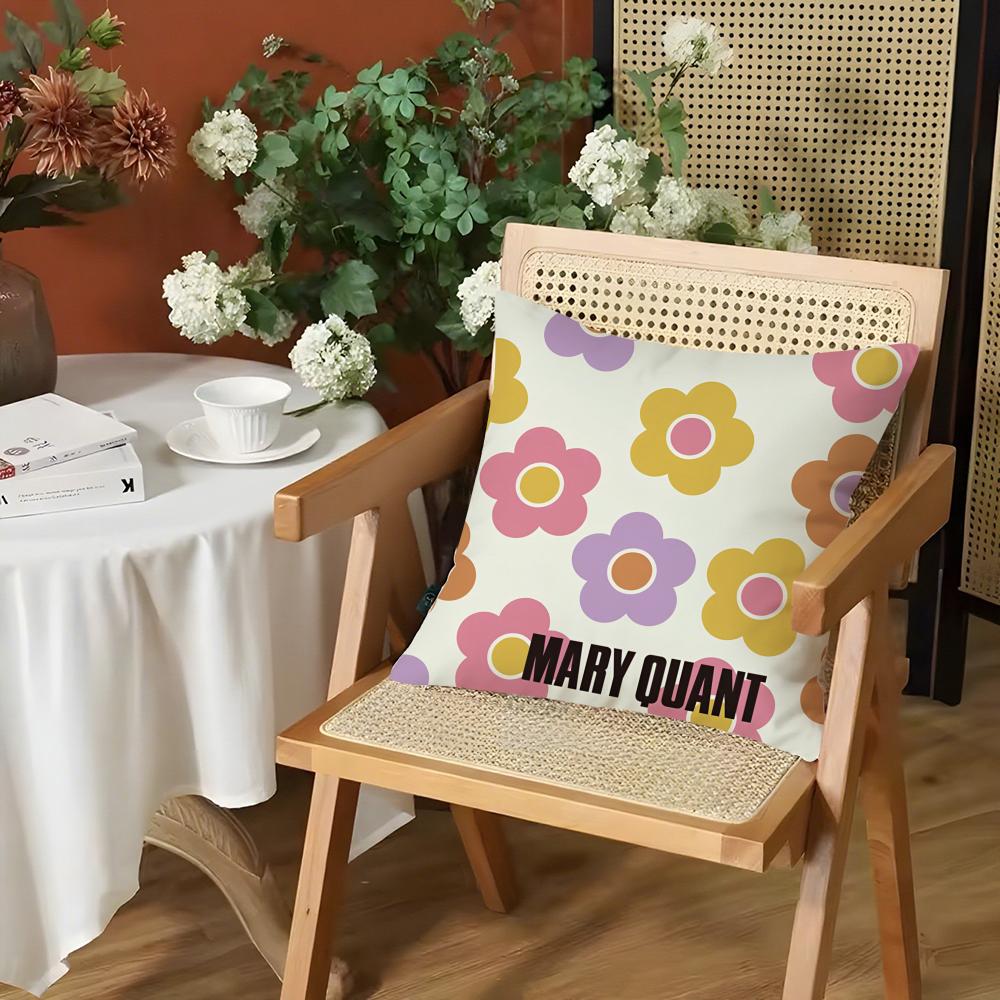 Fashion MMary Quant Cushion Cover Silky Short Plush Invisible Zipper Dustproof Sofa Pillow Case for Home Decor