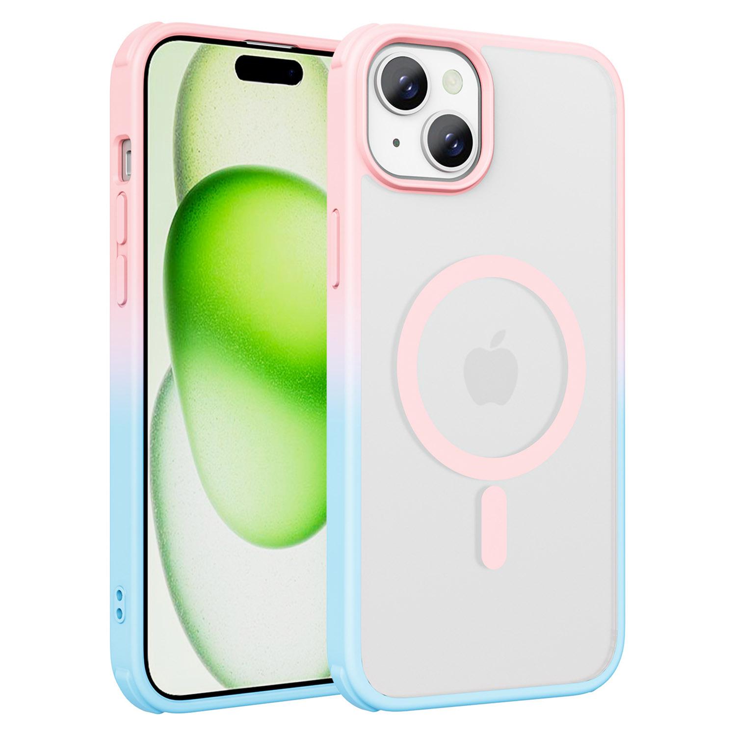 

For iPhone 15 Plus Case Compatible with MagSafe TPU+PC Skin-Touch Phone Cover B