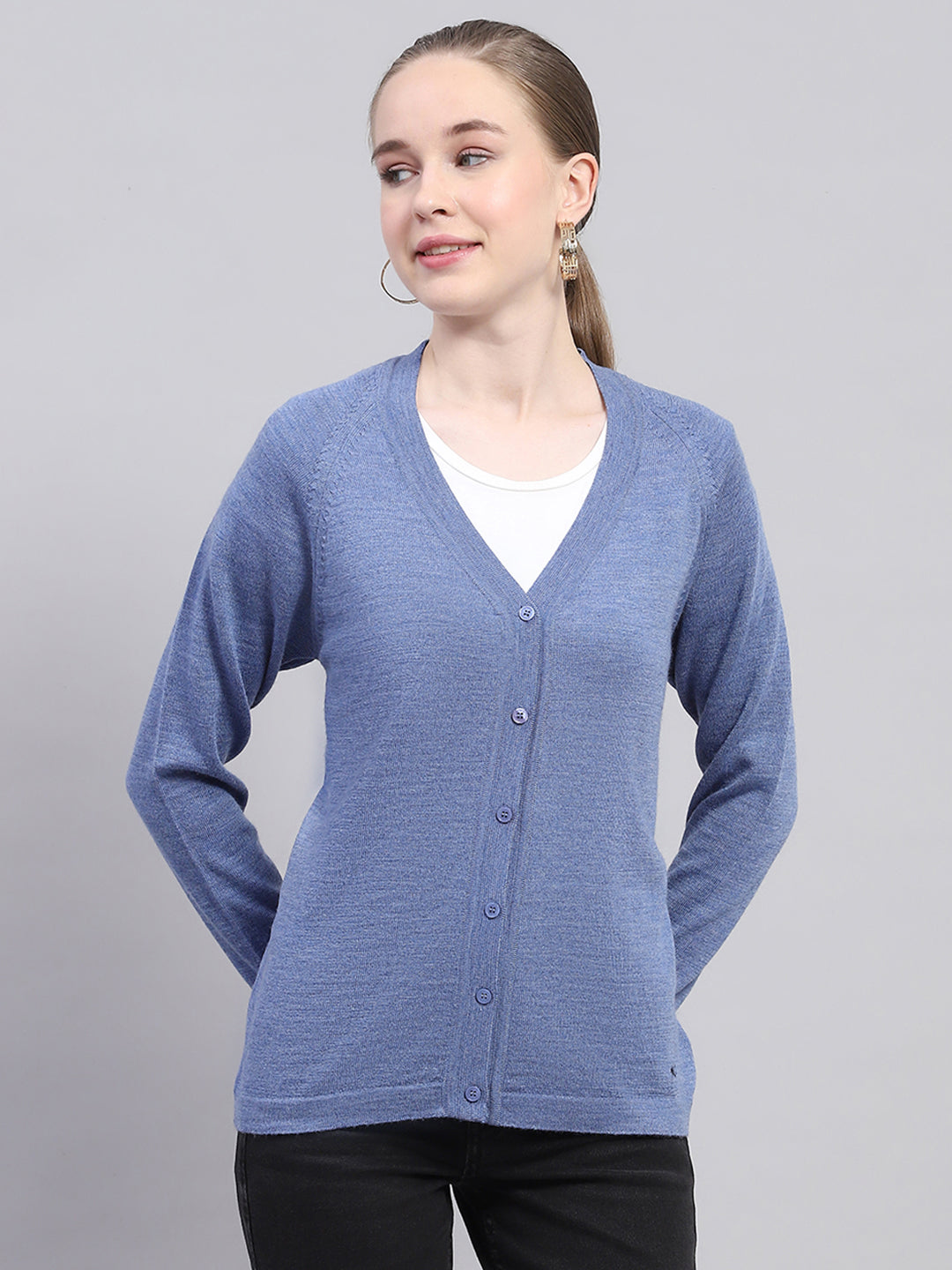 Monte Carlo Womens Regular Fit Solid Cardigan M синий