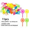11/22pcs Simulated Fishes & Fishing Net Semi Transparent Rubber Marine Animal Model Aquarium Fish Tank Decor Ornament XJM