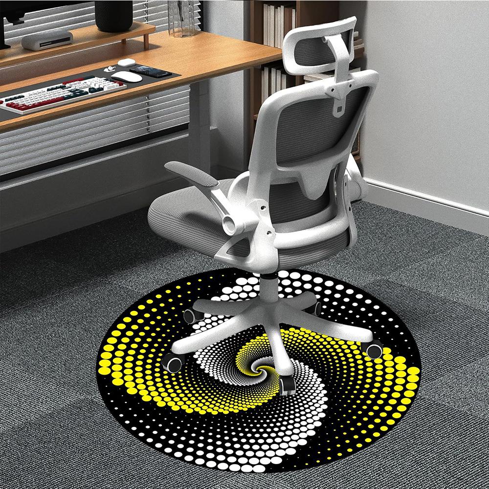

1pc Spiral Dot Pattern Carpet, Round Non Slip Durable Large Size Office Carpet, Suitable for Office 80cm