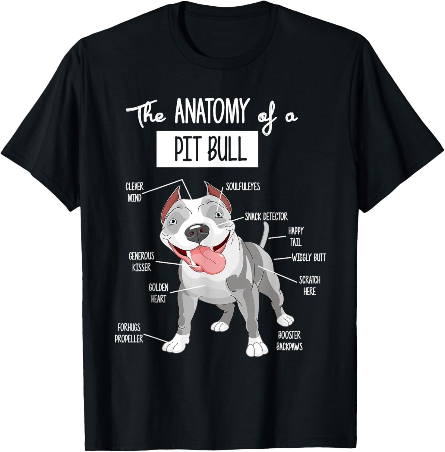 Anatomy Of A Pitbull T-shirt Dog Lover Tee T-Shirt Gift Unisex T-Shirt S разноцветный