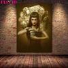 Terrible Gothic Girl Vintage Wall Art Oil Painting Pandora's Box Art Poster and Printed Little Witch Home Decoration