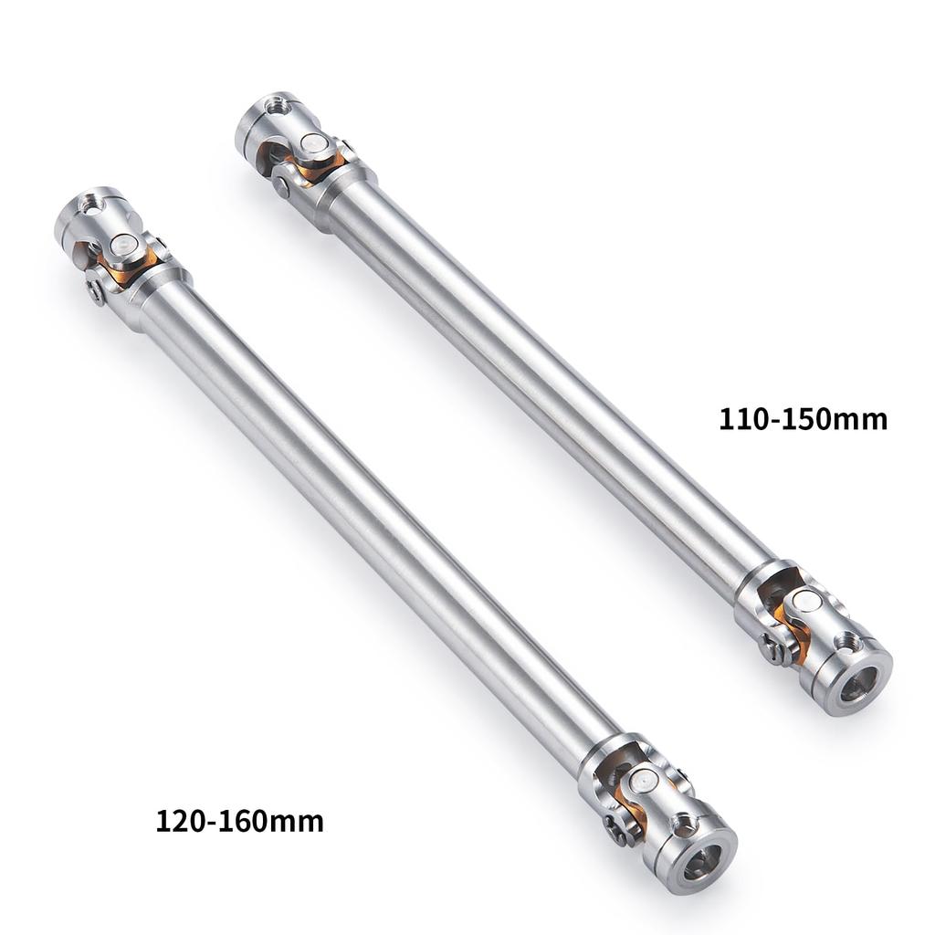 TRZX 2pcs Metal RC Drive Shafts for RC 1/14 Tamiya Trailer Tractor Truck Upgrade Parts (110-150mm + 120-160mm)