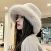  New Autumn Winter Women's Fashion Fur Cap Fur Hat Fur Hats Mongolian Hat Brimless Plush Fluffy Skiing Riding Warm Caps